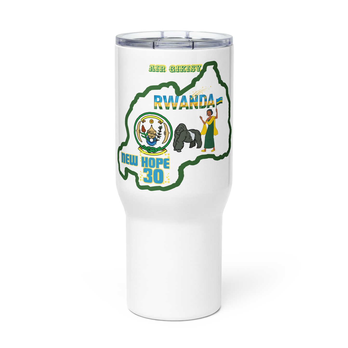 Travel mug with a handle