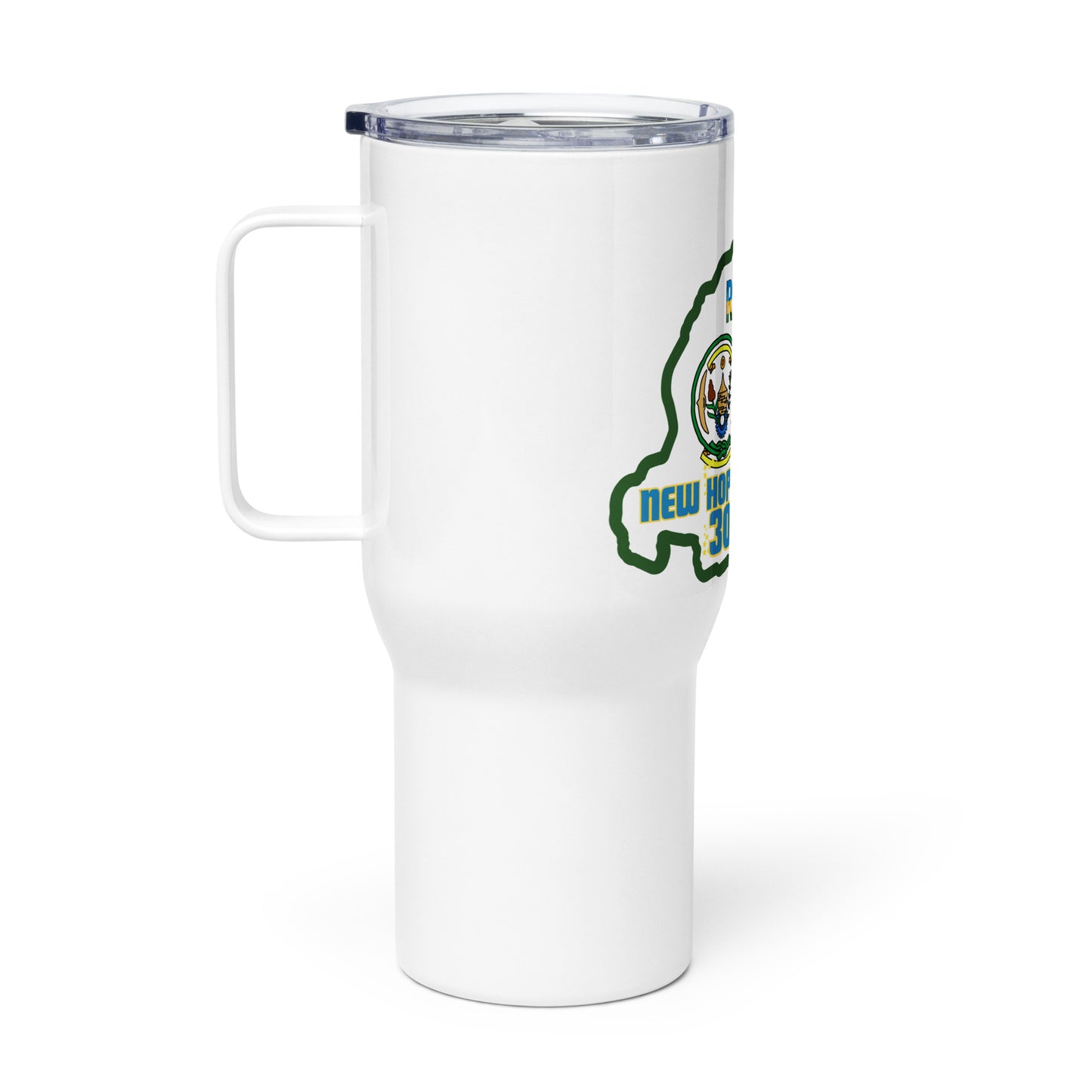 Travel mug with a handle