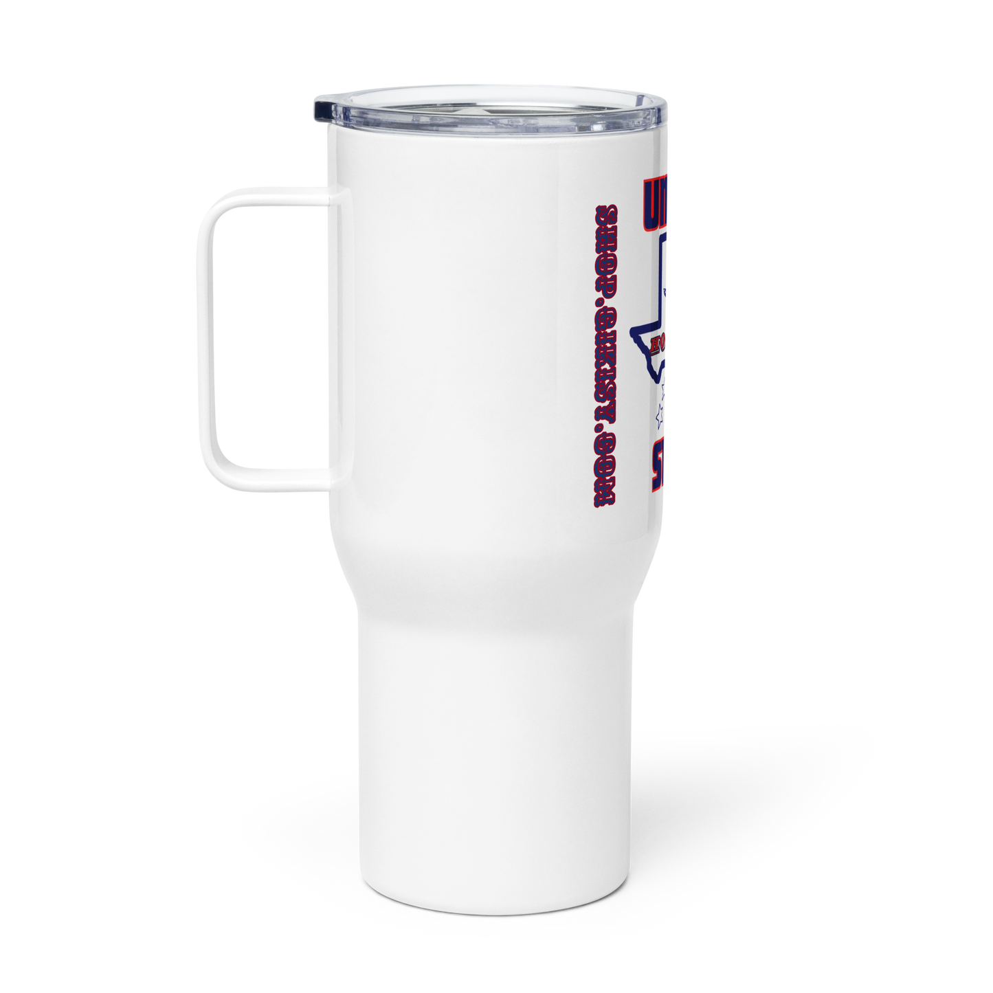 Travel mug with a handle